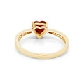 thumbnail image 5 of AFFY Simulated Garnet & White Cubic Zirconia Solitaire Heart Promise Ring 14K Yellow Gold Over Sterling Silver Gift For Her Ring Size-7, 5 of 7