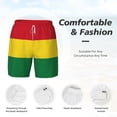 thumbnail image 3 of Men's 2 in 1 Swim Trunks with Compression Liner Reggae Rasta Flag Quick Dry Beach Shorts, 3 of 6