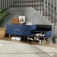 thumbnail image 6 of Modern Entryway Shoe Storage Bench, Shoe Rack with Bench with Hidden Storage and Upholstered Cushions for Bedside, Living Room and Entryway, 6 of 14