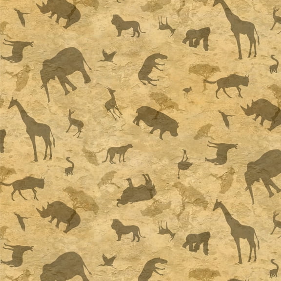 Africa Animal Silhouettes All Over Pattern Premium Roll Gift Wrap Wrapping Paper