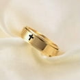 thumbnail image 3 of 6mm Black Cross Band Titanium Steel Women's Silver/Gold Spinner Ring Size 6-10, 3 of 6