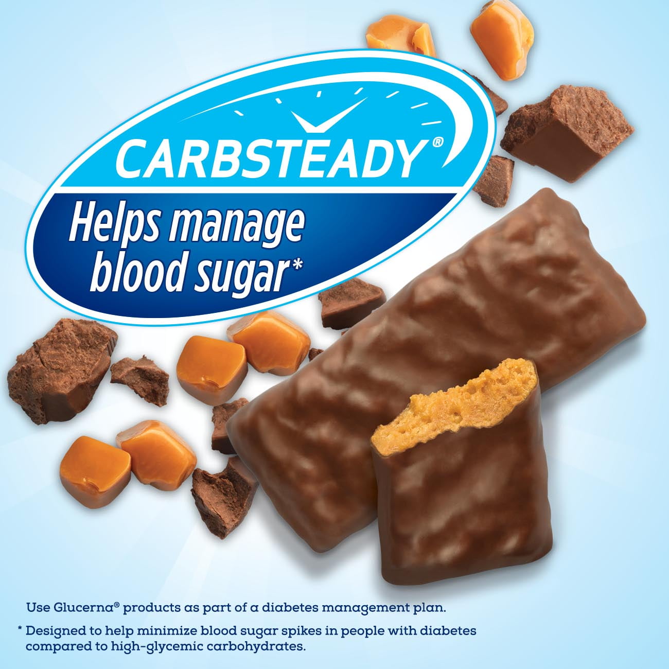 (2 pack) Glucerna Mini Treats Diabetic Snack, Chocolate Caramel, 6-Bar Pack, 6 Count