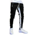 thumbnail image 2 of Mens Joggers with Pockets Solid Color Mid Waisted Lightweight Leisure Jogging Fit Foot Mouth Zipper Pants Track Pants for Travel Training Running, 2 of 6