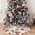 thumbnail image 4 of KLL 30" Christmas Tree Skirt London Landmark1 Xmas Tree Skirts Mat for New Year Xmas Holiday Party Indoor Outdoor Home Decoration, 4 of 5