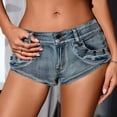 thumbnail image 2 of Jeans Shorts for Women Summer Denim Ripped Distressed Hot Cut Off Durable Comfortable Daily Swim Beach Blue Short Pants Sizes L, 2 of 7