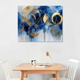 thumbnail image 2 of ARISTURING Abstract Canvas Wall Art, Blue Art Painting, Large Wall Decoration, Blue And Gold Abstract Canvas Art, Modern Art For Living Room Bedroom, Graffiti On White Background Black Framed, 2 of 6