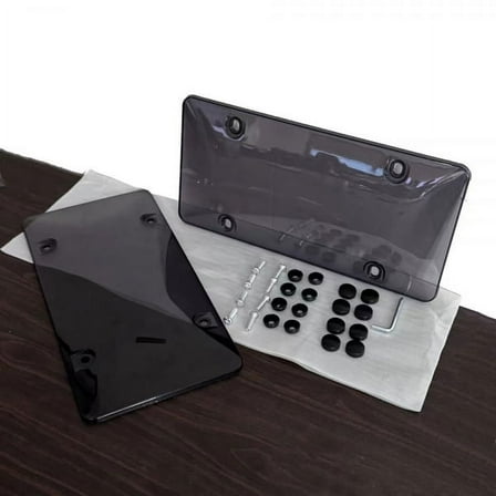 Unbreakable Visible License Plate Frame Covers 4 Holes Universal 2pcs * 2 PACKS