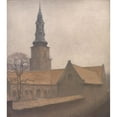 thumbnail image 2 of Vilhelm Hammershøi 12x14 Black Ornate Wood Framed Double Matted Museum Art Print Titled: St. Peter's Church, Copenhagen (1906), 2 of 5