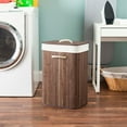 thumbnail image 2 of Home Basics Rectangular Bamboo Hamper, Brown, 2 of 7