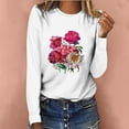 thumbnail image 2 of Pompotops T-shirt Décontracté Imprimé pour Femmes Col Rond Manches Longues Blouse, 2 of 7
