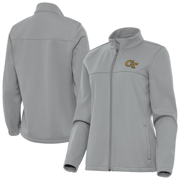 Women's Antigua  Gray Georgia Tech Yellow Jackets Links 2 Golf Jacket