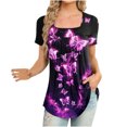 thumbnail image 1 of Blusa suelta de manga corta con cuello en V informal estampada a la moda para mujer OAVQHLG3B Store lin121212, 1 of 4