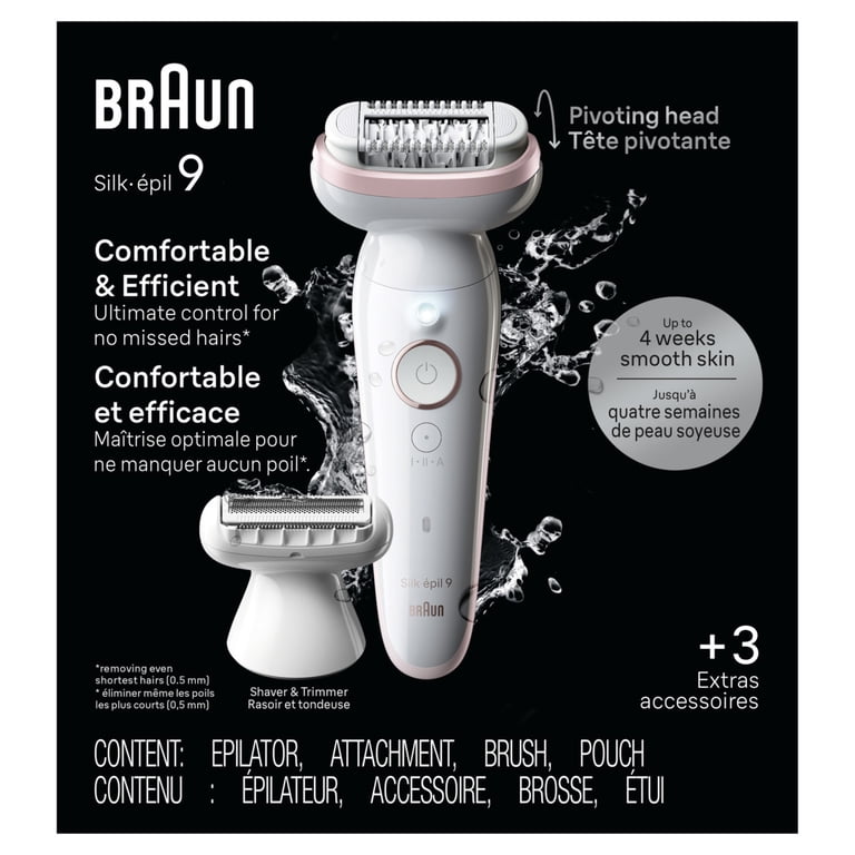 Braun Silk-epil 9 Wet & Dry Epilator, SES9-030, Includes Shaver