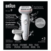 Braun Silk-epil 9 Pivoting Head, Wet and Dry Epilator, Includes Shaver Head and Trimmer Comb, 1pk, SES9-030