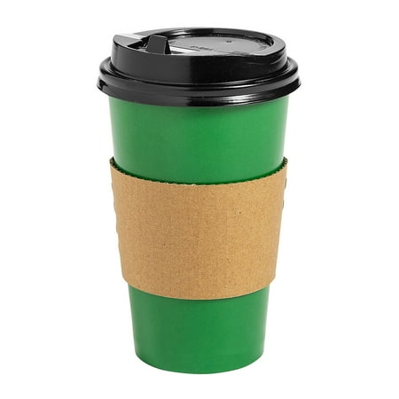 

Green Coffee Cup W Sleeve Party Supplies 12 Pieces