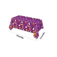 thumbnail image 3 of Halloween Tablecloth,Halloween Decorations, 54x108 Inch Disposable Plastic Table Cover for Rectangle,Pumpkin Spider Ghost Table Cloth for Home Indoor Outdoor Birthday Party Supplies 9Purple), 3 of 7