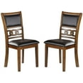 thumbnail image 2 of Set of 4 Chairs in Walnut Color Dining Room Furniture Dining Chairs Unique Design Rubberwood PU Foam Cushion Seat Side Chairs, 2 of 9
