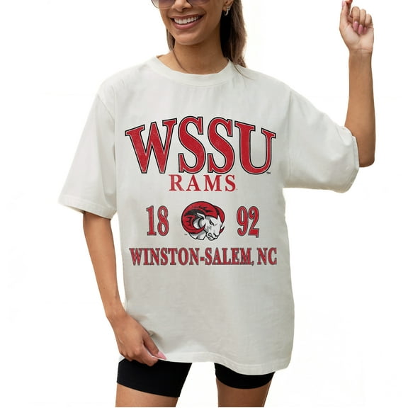 Women's Gameday Couture Cream Winston-Salem State Rams Unity Oversized T-Shirt