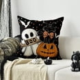 thumbnail image 4 of Sm:)e Boo Ghost Pumpkin Lantern Bat Cat Halloween Pillow Covers 18x18 Inch Set of 2, Cushion Covers for Sofa Home Decor, 4 of 6