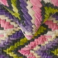 thumbnail image 3 of The HomeCentric King / Queen / Twin Pink & Purple Luxury King 90"x18" Bed Runner WITH One Pillow Cover, Chevron, Quilted Bed Scarf on Velvet fabric - Artful Chevron, 3 of 5