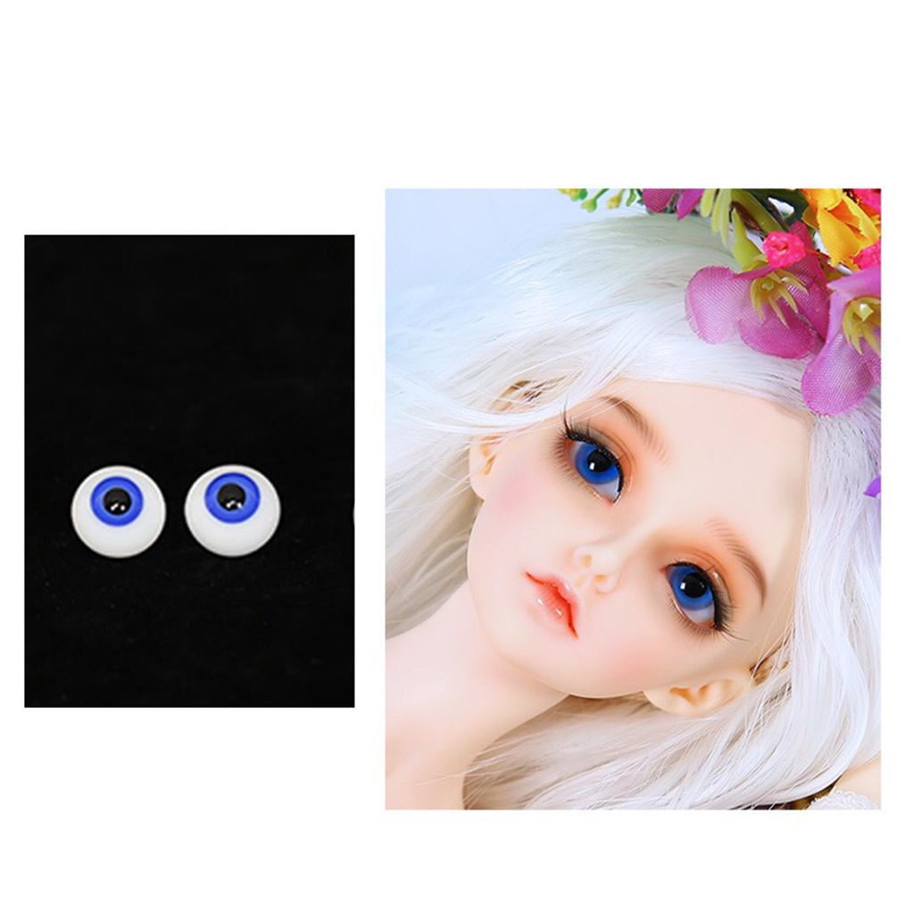 6mm Doll Eyeballs Round Glass Eyes for DIY Doll Making Crafts Blackish Green