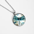 thumbnail image 4 of Dragonfly Glass Design Circular Pendant Necklace - Elegant Jewelry Piece, 4 of 5