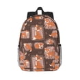 thumbnail image 1 of Wukai Beautiful Fox Print 15Inch Student Backpack, Multi-compartment Waterproof Lightweight Backpack, Suitable for School, Office, Sports, Unisex, 1 of 6