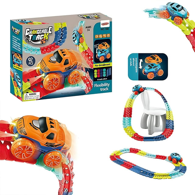 Vogacara Juguete de pista de carreras ensamblado, fácil de montar, juguete de pista de carreras apto para niños pequeños, No tóxico, sin Juguetes Educativos Tipo 2