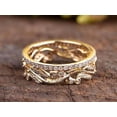 thumbnail image 3 of 0.75 Carat Sterling Silver Band with 18k Yellow Gold Plating Wedding Band with Moissanite Anniversary Ring, 3 of 9