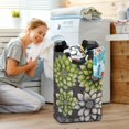 thumbnail image 5 of Yayeee Freestanding Laundry Hamper with Handle Collapsible Large Storage Basket for Clothes, Gray Floral, 5 of 7