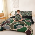 thumbnail image 3 of Castle Fairy Camo Camper Pattern Twin Bedding Sets 7-Piece for Kids, Camouflage Art Bedding Comforter Set for Bedroom, Green Brown,Black Reversible, 3 of 7