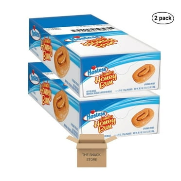 The Snack Store Bundle Hostess Jumbo Glazed Honey Bun, 4.75 Ounce, 2 Boxes of 6 Count, 12 Total Honey Buns!