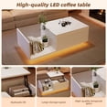 thumbnail image 4 of MODERNLUXE 39.3" Lift Top Coffee Table with LED Lights, High Gloss Centre Table with Hidden Storage,Lifting Sofa Side Table End Table for Living Room,White, 4 of 9