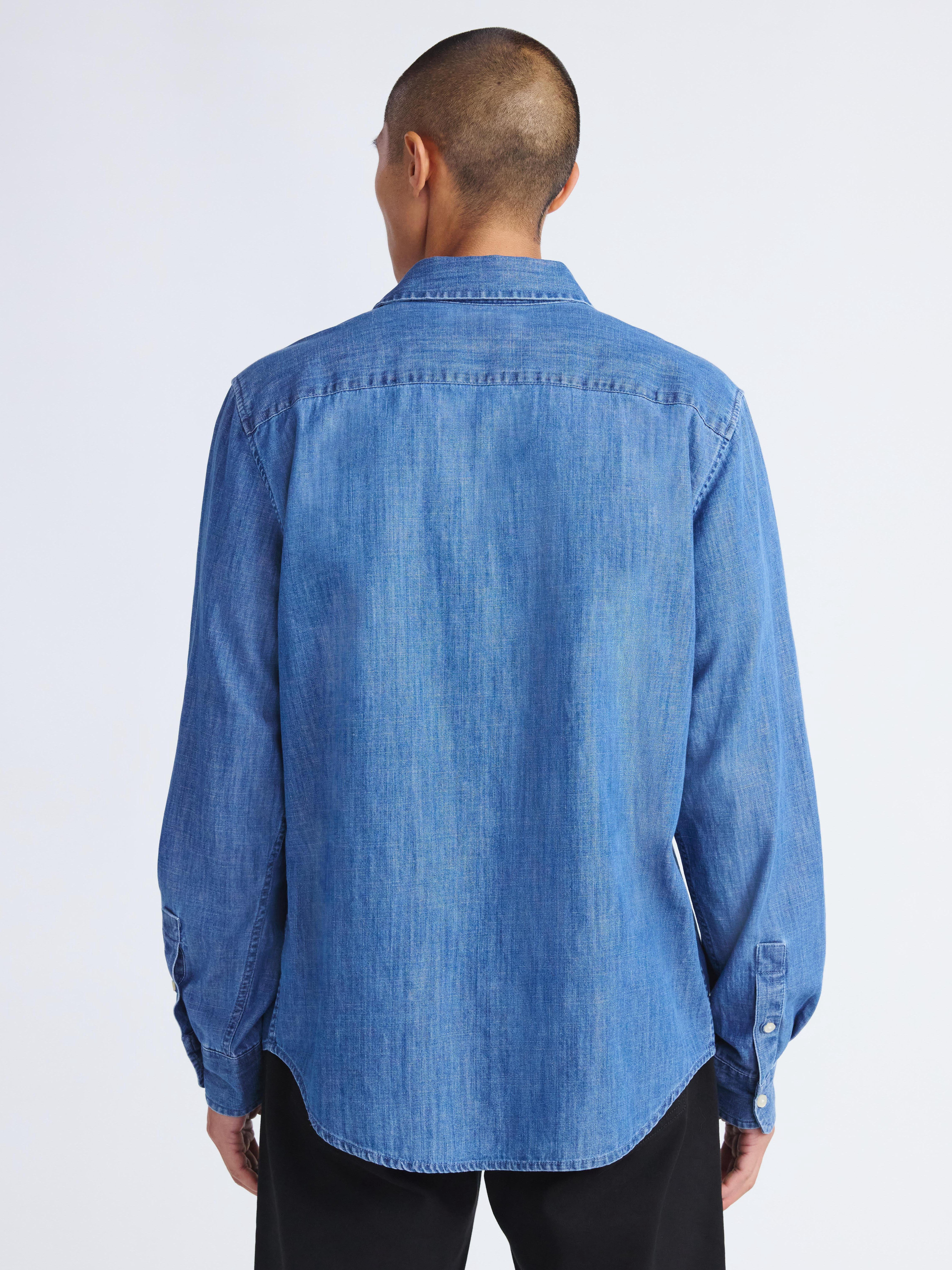Free Assembly Men's Denim Shirt, Sizes XS-3XL