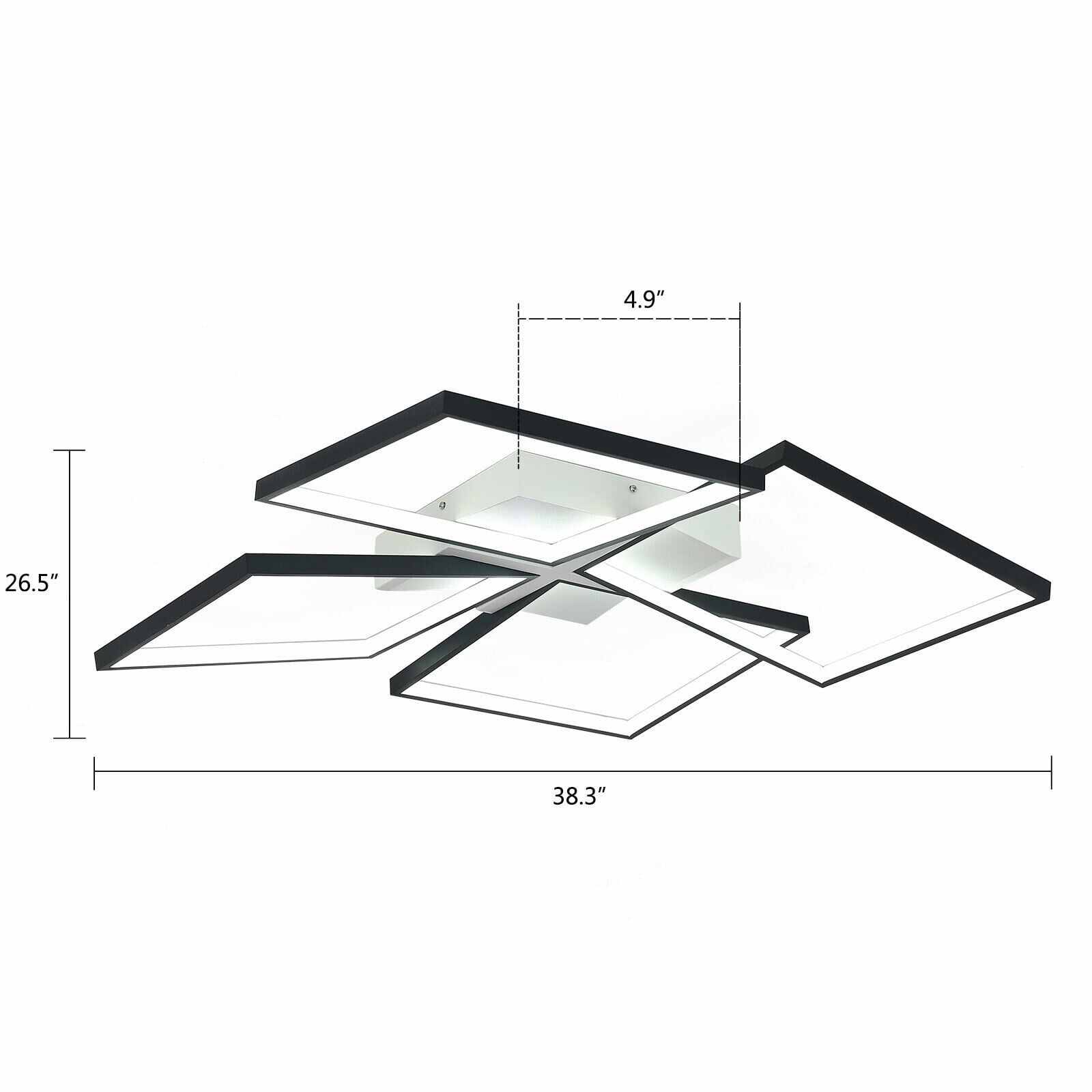 Modern Ceiling Light LED Flush Mount Chandelier Square Lamp Room Decor Lighting Fixture W/Remote control