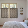 thumbnail image 3 of Beige Boho Kitchen Curtains 54 Inch Length, Vintage Floral Abstract Ethic Tribe Tiers Curtains for Bathroom Bedroom Cafe, Light Filtering Small Window Treatment Short Tiered Drapes 2 Panels 42"Wx54"L, 3 of 8