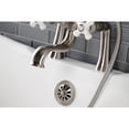 thumbnail image 4 of Kingston Brass KS228PXSN Kingston Three-Handle 2-Hole Deck-Mount Clawfoot Tub Faucet with Hand Shower in Brushed Nickel, 4 of 8