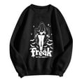 thumbnail image 5 of Women's Halloween Oversized Sweatshirt Ghost Graphic Printed Long Sleeve Tops Crew Neck Loose Fit Tops Fall Y2K Pullover Shirt, 5 of 6