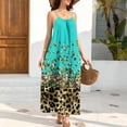 thumbnail image 6 of Women's Tropical Summer Maxi Dress Spaghetti Strap Sleeveless Monstera Leaf Print Loose Fit Flowy Long Dress Casual Beach Vacation Holiday Party Sun Dress, 6 of 9