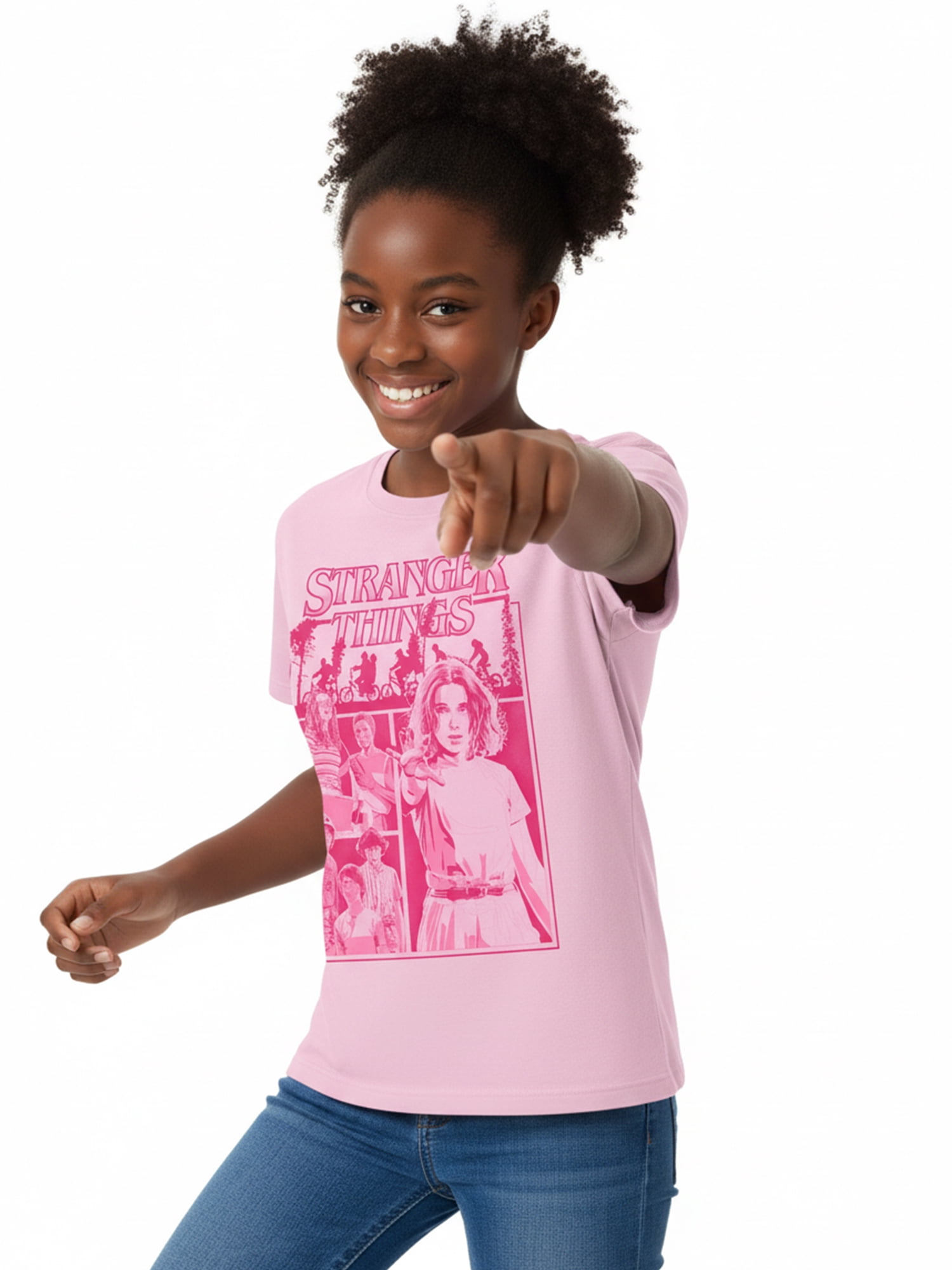 Netflix Stranger Things Girls Short Sleeve Graphic T-Shirt, Sizes 4-16