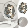 thumbnail image 3 of BotaniNest 3D Effect Cartoon Rabbit Toilet Decoration Toilet Toilet Stickers Home Decoration Wall Stickers Self Pasted, 3 of 3