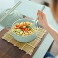Holloyiver Microwave Ramen Cooker Bowl with Lid Chopsticks Fork Spoon