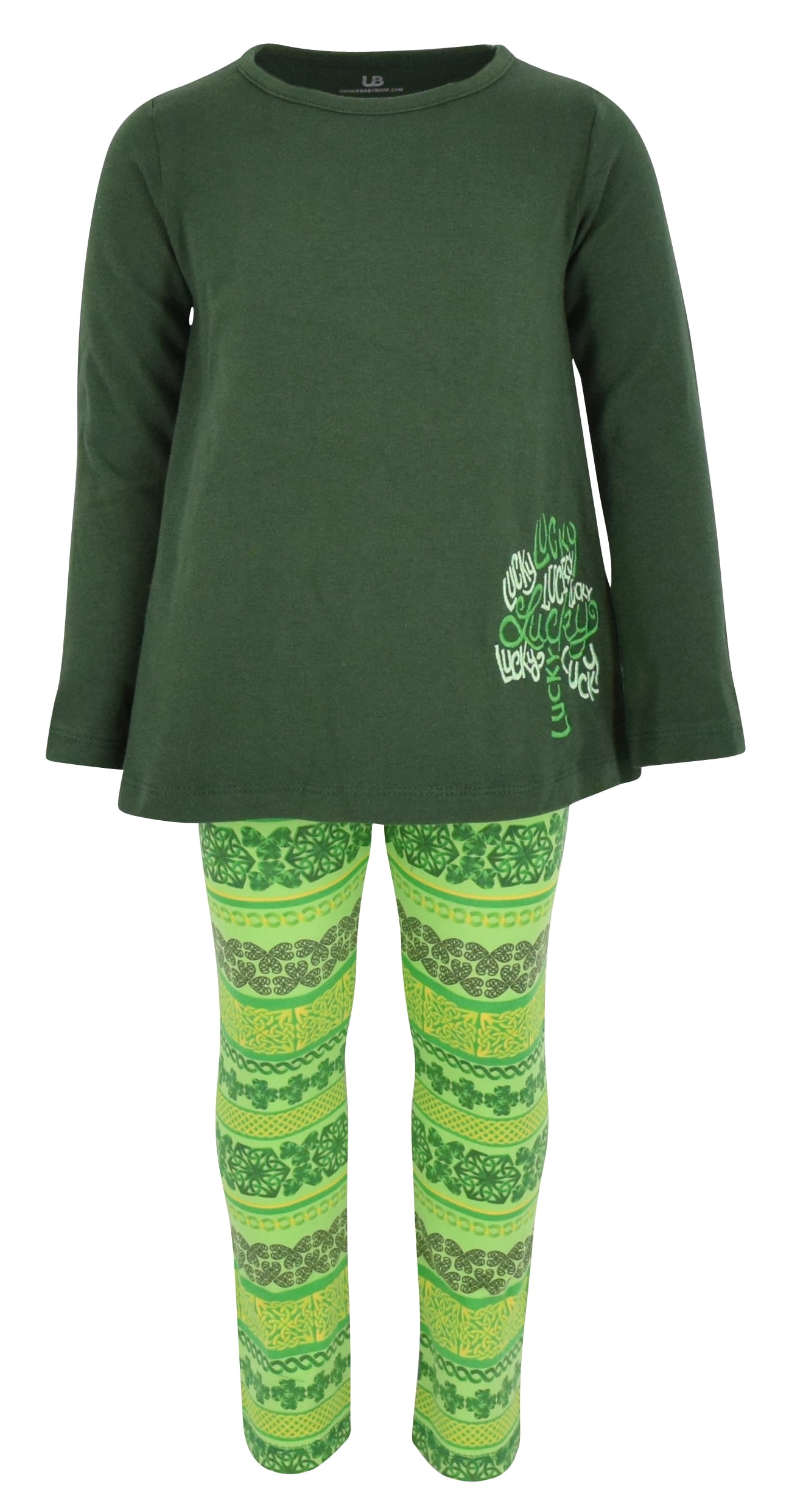Toddler Baby Girls St Patricks Day Lucky Clover Holiday Skirt Set