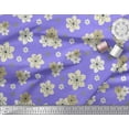 thumbnail image 3 of Soimoi Purple Cotton Duck Fabric Leaves & Flower Printed Fabric 1 Yard 56 Inch Wide, 3 of 3