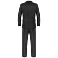 thumbnail image 3 of Yartina Men's Classic Slim Fit Business Tuxedo Outfits Notched Lapel Blazer Vest Trouser Wedding Black 3XL, 3 of 7