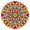 Mandala028, variant on 44in Round Tablecloth with Elastic Edge, Waterproof Fitted Table Cover for 36-44" Tables, Floral Theme Polyester Reusable Table Cloths Wipe Clean for Picnic, Dining, Outdoor Use and Party Decor