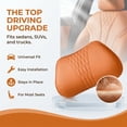 thumbnail image 3 of Universal Memory Foam Car Headrest Neck Pillow, Ergonomic 3D Curve Support for Neck & Shoulder, Adjustable Straps, Breathable Leather Cover for Car, Truck & Office Chair(Orange), 3 of 7