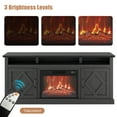 thumbnail image 5 of LED Electric Fireplace, Fireplace TV Stand for 67 Inch TV, Freestanding Fire Place TV Stands with Glass Door Closed Storage, Remote Control, Timer, Adjustable Flame Level for Living Room, 5 of 10
