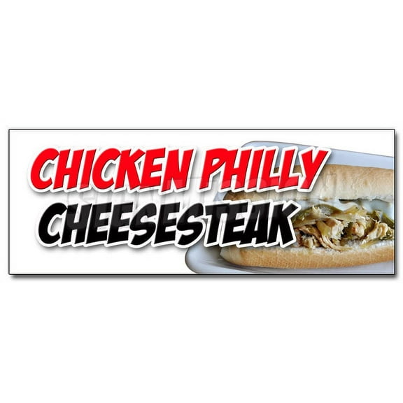 12" CHICKEN PHILLY CHEESESTEAK DECAL sticker philadelphia sandwich steak hot