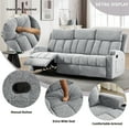 thumbnail image 4 of Bonzy Home Reclining Sofa for Living Room, Extra Wide Modern Overstuffed 3 Seat Recliner Manual Sofa Chair, Breathable Soft Fabric and Padded Seat,Light Gray, 4 of 9